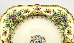 Six Rare 1929 Royal Worcester Riviera Square Enamelled Salad Plates, Exclnt Cond