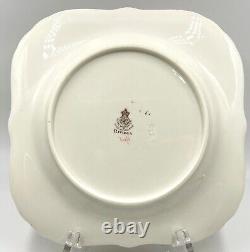 Six Rare 1929 Royal Worcester Riviera Square Enamelled Salad Plates, Exclnt Cond