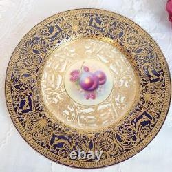 Stunning! 1942-1948 Royal Worcester painted fruits Plate painter's sign 10.4inch