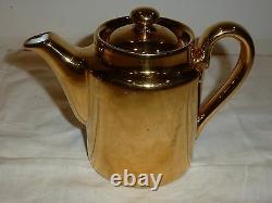 Stunning Vintage Royal Worcester 4-Piece Tea Set, Gold Tone