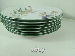 VTG Royal Worcester 1986 EVESHAM VALE 15 pc Green Rim Dinner Plates, Saucer