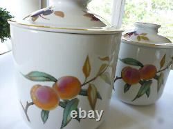 Vintage 1961 Royal Worcester Evesham Gold Porcelain Canister Set of 3. Excellent