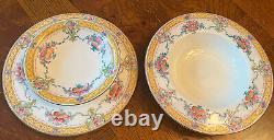 Vintage 33 Pc Royal Worcester England 6 Place Dinner Set Dishes China Yellow