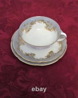 Vintage China Royal Bayreuth Tea Cup & Saucer Trio, Invitation Pattern, Set of 6
