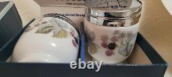 Vintage New 2 Royal Worcester Porcelain Egg Coddler, Strawberry Fair full set