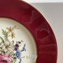 Vintage ROYAL WORCESTER made In England Miranda Red Set Of 12 Dinner Plates