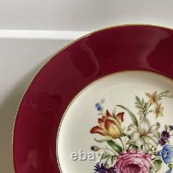 Vintage ROYAL WORCESTER made In England Miranda Red Set Of 12 Dinner Plates