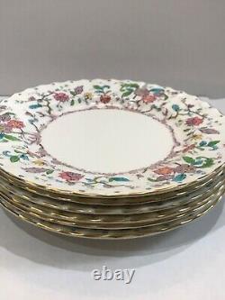 Vintage Royal Worcester 8 Set Of 6 Kashmir Ribbed Plates