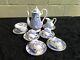 Vintage Royal Worcester Blue Dragon Trio. Early 1940's Fine China, Coffee Set