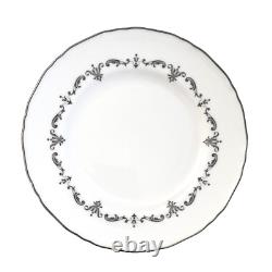 Vintage Royal Worcester Bone China Plates, Silver Chantilly Pattern (Set of 12)