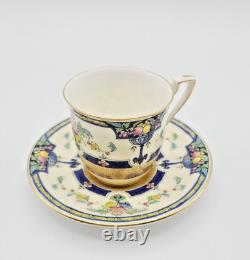 Vintage Royal Worcester Coffee Set Orlando Cobalt Bands, Cream Rim & Gold Trim