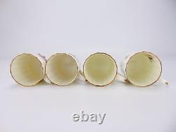 Vintage Royal Worcester Coffee Set for 4 Roanoke Pattern 11 Piece Bone China