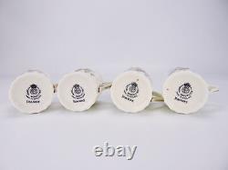 Vintage Royal Worcester Coffee Set for 4 Roanoke Pattern 11 Piece Bone China