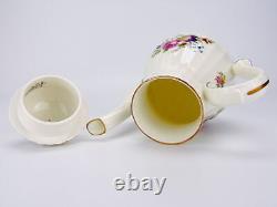 Vintage Royal Worcester Coffee Set for 4 Roanoke Pattern 11 Piece Bone China