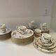 Vintage Royal Worcester Dunrobin Dinnerware For 12, 60 Pcs. England Bone China