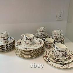 Vintage Royal Worcester Dunrobin Dinnerware For 12, 60 Pcs. England Bone China