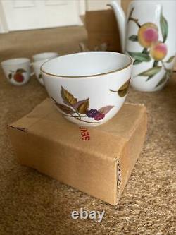 Vintage Royal Worcester Evesham Gold Coffee Set Severn Shape 1961 New Boxed