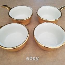 Vintage Royal Worcester Four Cocettes GOLD LUSTER Shape 32 Size 3 FIREPROOF