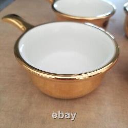 Vintage Royal Worcester Four Cocettes GOLD LUSTER Shape 32 Size 3 FIREPROOF