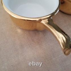 Vintage Royal Worcester Four Cocettes GOLD LUSTER Shape 32 Size 3 FIREPROOF