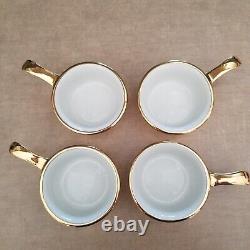 Vintage Royal Worcester Four Cocettes GOLD LUSTER Shape 32 Size 3 FIREPROOF