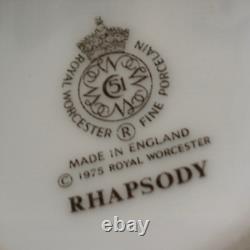Vintage Royal Worcester Rhapsody Pot De Chocolate Cups 1975 12 PC (Six Sets)