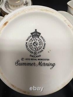 Vintage Royal Worcester Summer Morning Coffee Tea Set for 8