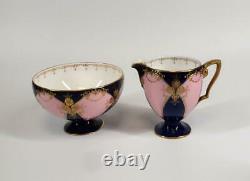 Vintage Royal Worcester Tea Coffee Set Cup Saucer Plate Milk Jug Bowl Pink