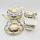 Vintage Royal Worcester Tea Set Orlando Cobalt Bands, Cream Rim & Gold Trim