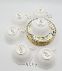 Vintage Royal Worcester Tea Set Orlando Cobalt Bands, Cream Rim & Gold Trim