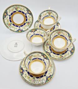 Vintage Royal Worcester Tea Set Orlando Cobalt Bands, Cream Rim & Gold Trim