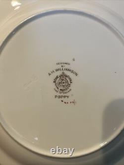 Vintage Royal Worcester Williamson Enameled Porcelain Botanical Plates Set 12
