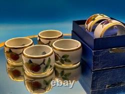 Vintage Set of Six Porcelain Napkin Rings Royal Worcester Boxed