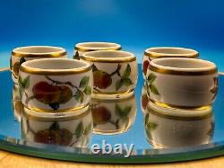 Vintage Set of Six Porcelain Napkin Rings Royal Worcester Boxed