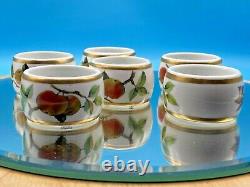 Vintage Set of Six Porcelain Napkin Rings Royal Worcester Boxed