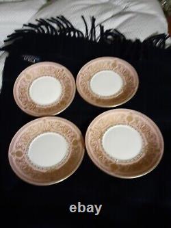 Vtg 1960s Set Of 4 Royal Worcester Balmoral Pink Saucers Or Plates Only