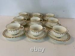 Vtg Royal Worcester Kempsey Porcelain Set of 12 Cups & Saucers with 3 Saucers