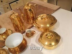 Vtg Royal Worcester Pot Gold Lustre Pillivuyt France Tea Coffee Set Cups Lot 17