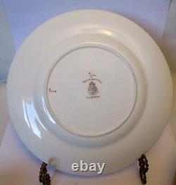 Vtg SET 6 PLATES Hand Ptd ROYAL WORCESTER ENGLAND Botanical FLOWER Williamson