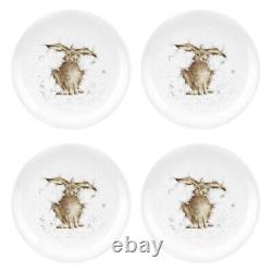 Wrendale Designs By Royal Worcester Coupe Plates Hare Set of 4