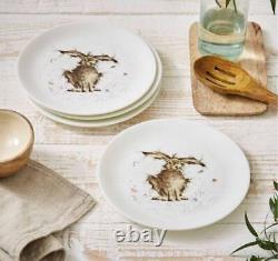 Wrendale Designs By Royal Worcester Coupe Plates Hare Set of 4
